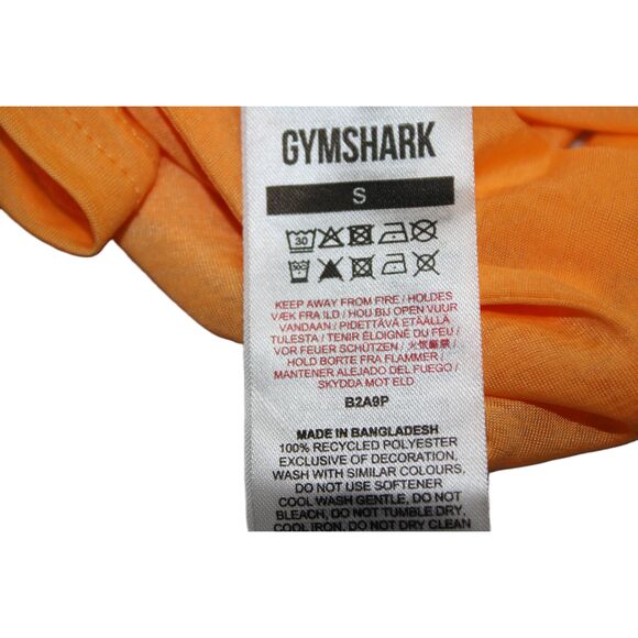 Gymshark Orange Mesh Workout Power T-Shirt Short Sleeve Crew Neck Tee Size S NEW - Picture 4 of 5